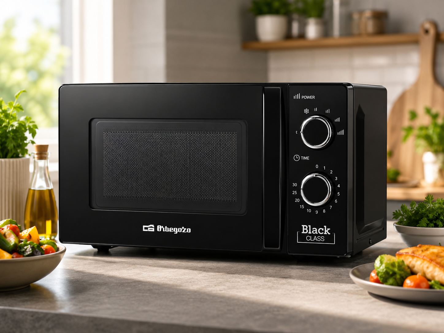 Orbegozo MI2117 Mikrowelle 20L 700W Schwarz 6 Leistungsstufen Timer Küche HO-A22