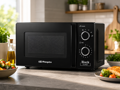 Orbegozo MI2117 Mikrowelle 20L 700W Schwarz 6 Leistungsstufen Timer Küche HO-A22