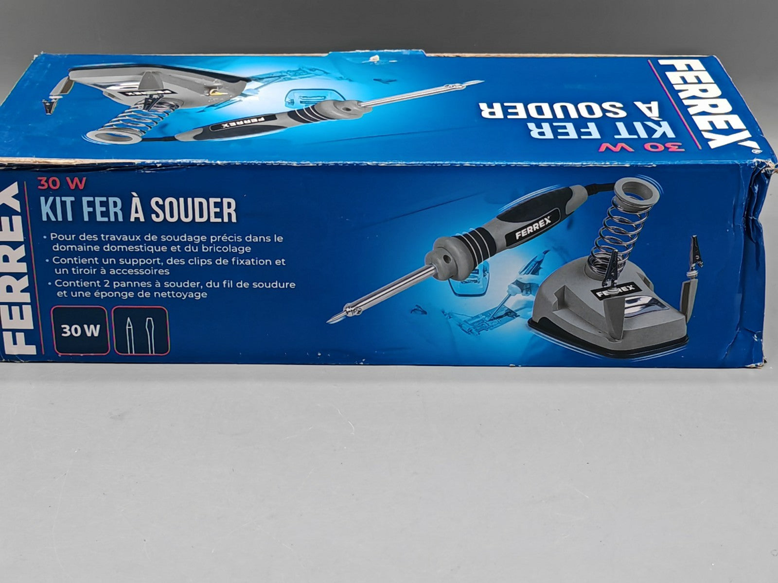 Ferrex Lötkolben Set Lötkolbenset 30 W Löten Station inkl Lötdraht 2 Spitzen NEU