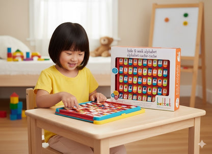 Battat Hide & Seek Alphabet Lernspiel Englisch ABC Zahlen Farben 50 Klappen  D6