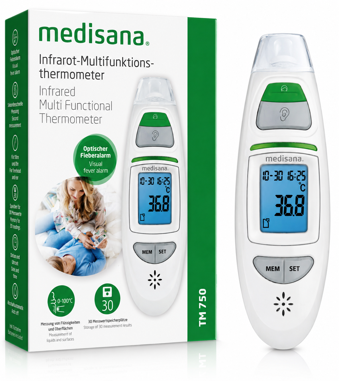 Medisana Infrarot Multifunktions Thermometer TM750 Fieberthermometer C1
