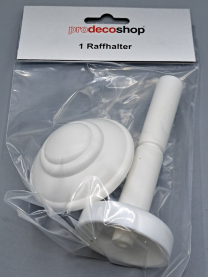 Prodecoshop Raffhalter Weiß Vorhanghalter Gardinenhalter Raffknopf Wandhalter A4