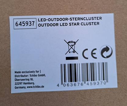 Tchibo LED Outdoor Stern Cluster 50cm 200 LEDs Warmweiß Timer Weihnachten HA33
