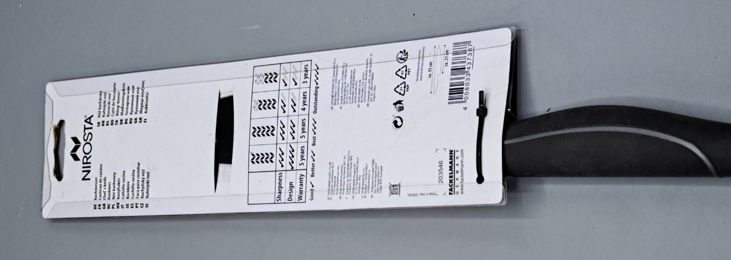 Nirosta Küchenmesser 21 cm – Wave Kochmesser Schwarz