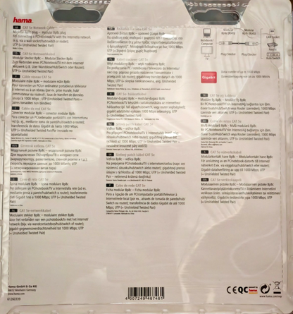 Hama CAT 5e Netzwerkkabel 15m LAN Ethernet RJ45 Patchkabel UTP Grau 46746 A2