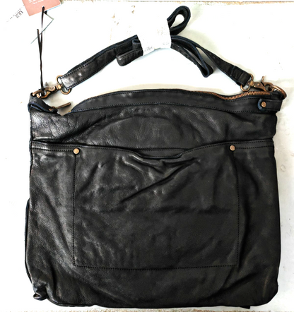 Desiderius Faustus Ledertasche Schwarz Echtleder Umhängetasche Schultertasche H2