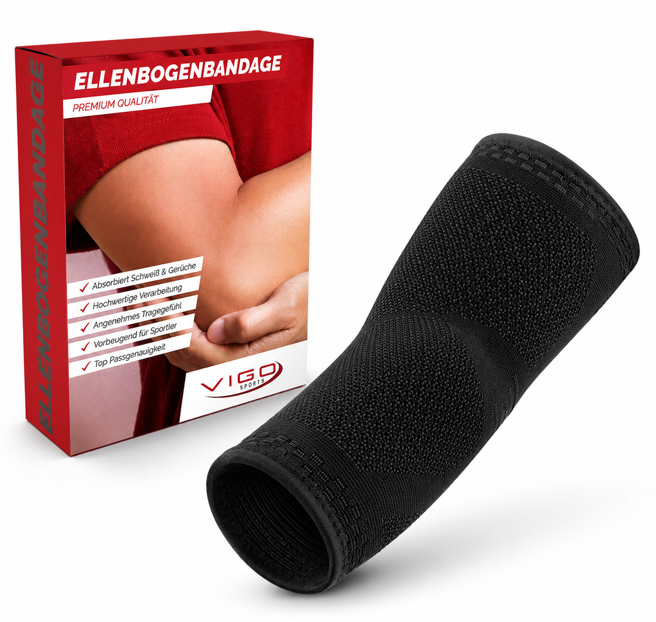 Vigo Ellenbogenbandage Premium Qualität Größe S Ellenbogenstütze Sport C2