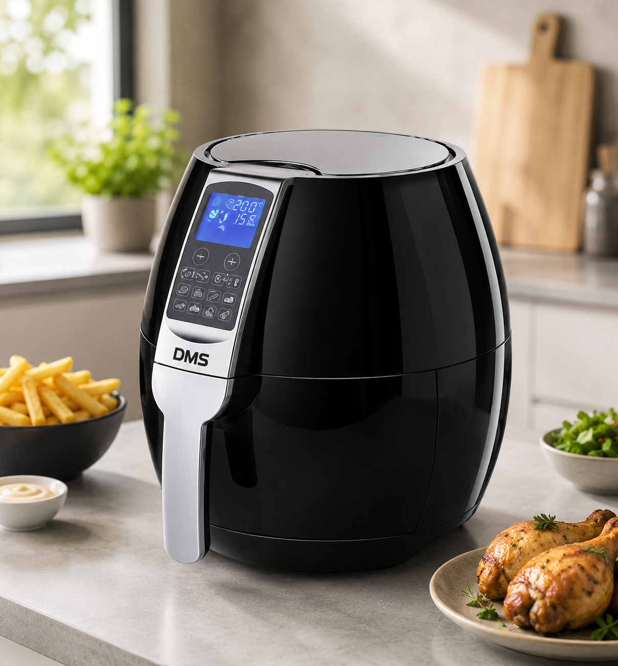 Princess Heißluftfritteuse 3,2L Digital 1500W Airfryer 8 Programme Schwarz