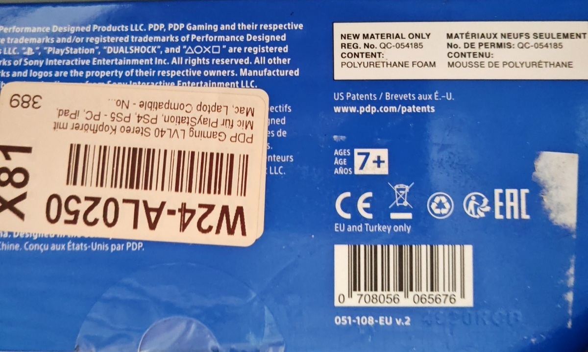 Headset PDP Gaming LVL40 Stereo Kopfhörer mit Mic für PS4 PS5 40MM A8