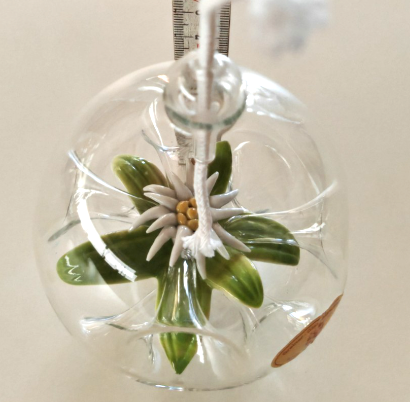 Greiner Glas Manufaktur Glaskugel Edelweiß Neuhaus Rennweg Thüringen B5