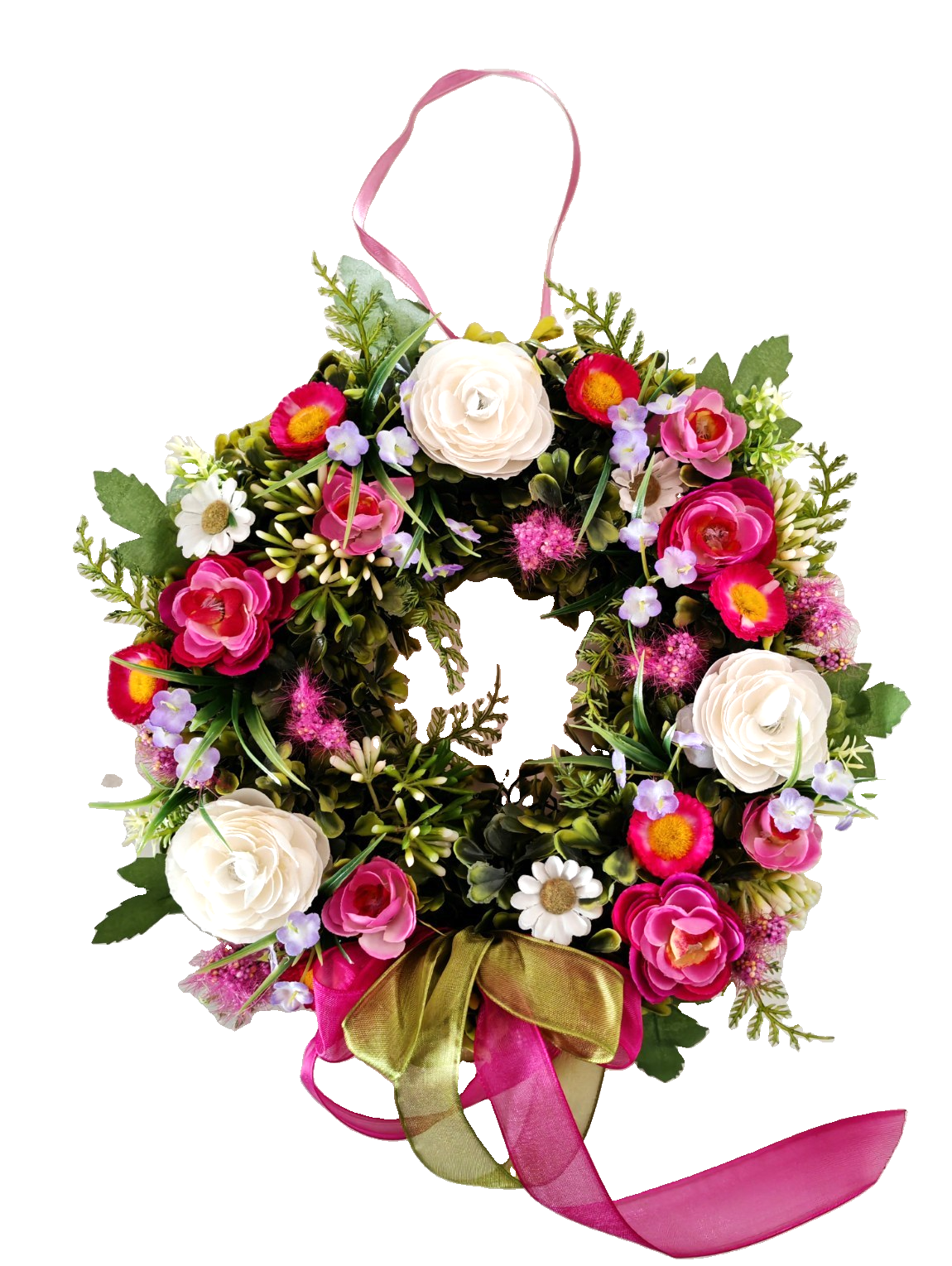 Stiefmütterchen Türkranz Bunt Blumenkranz Kunstblumen Frühling Wandkranz D7