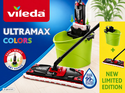Vileda UltraMax Colors Wischsystem Komplettset Wischer Eimer Presse Limited HA17