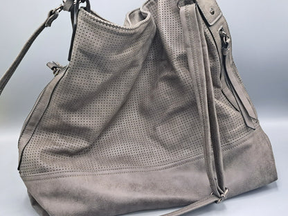 Damen Handtasche Leder, Olive, 38x37 Reißverschluss