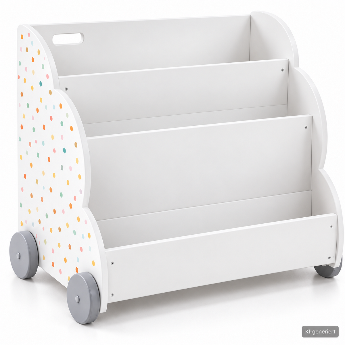 Navaris Kinder Bücherregal Weiß mit Rollen Bücherständer Spielzeug Organizer HA8