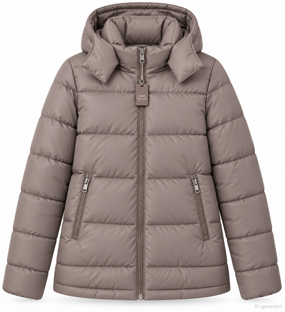 STRANDFEIN Menswear Herren Steppjacke Gr. 56 Taupe Kapuze Winterjacke