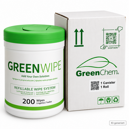 GreenWipe 200 Reinigungstücher Rolle + Spendereimer GreenChem Wipe System HA6