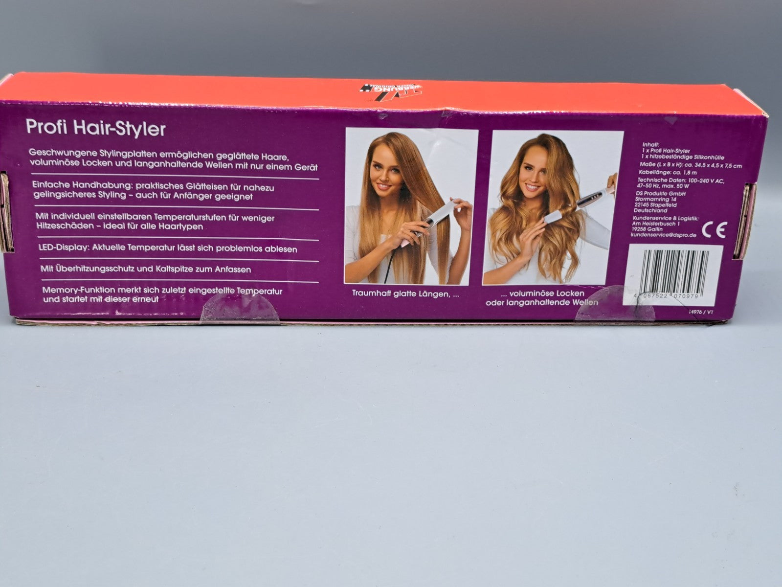 Lockenstab VITALmaxx Profi Hair Styler Locken- und Glättungsfunktion