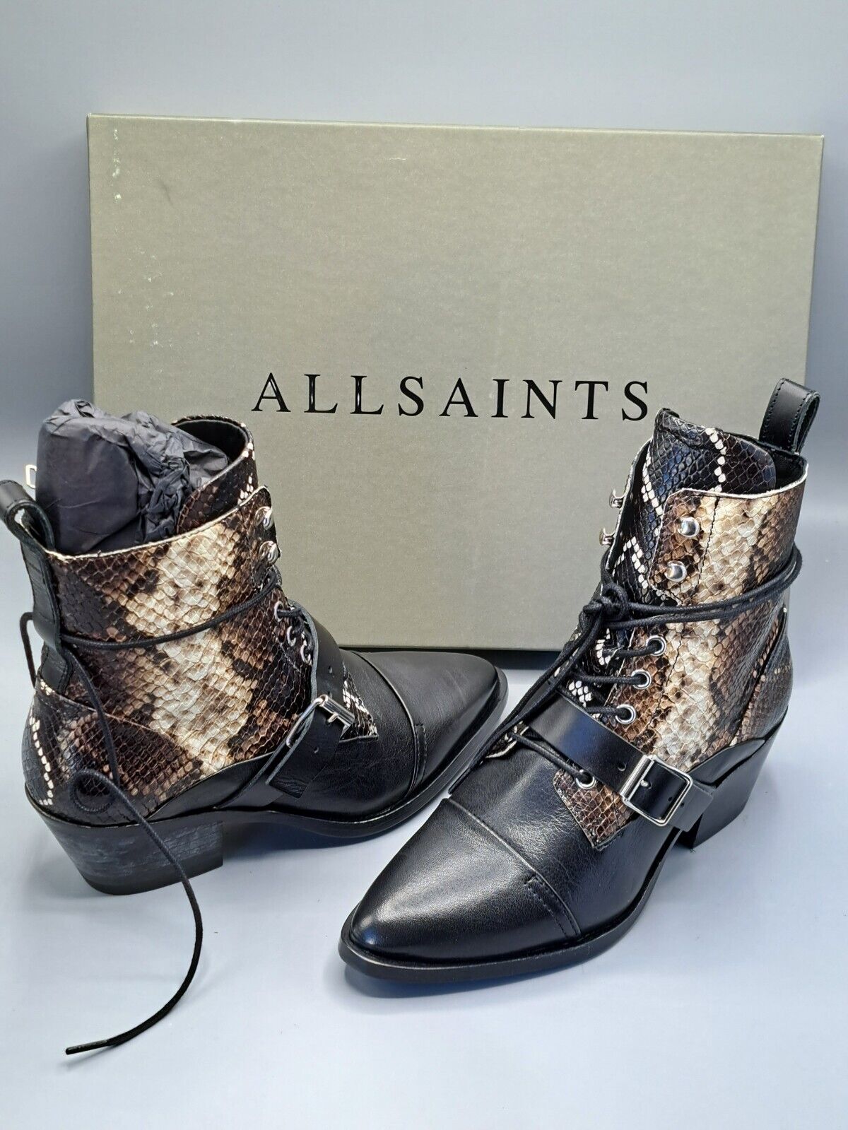 Allsaints Katy - Lace Up Bot Goat LEA, Damen, Größe 36