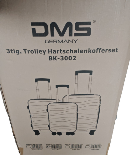 DMS BK-3002 Trolley Hartschalenkofferset 3-teilig 4 Rollen Rosa Reise Koffer