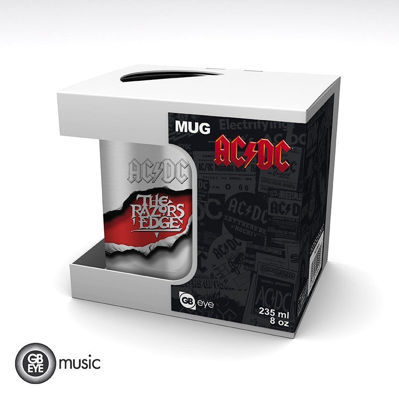 Rockige AC/DC Kaffeetasse mit Karabiner – Perfekt für Camping & unterwegs