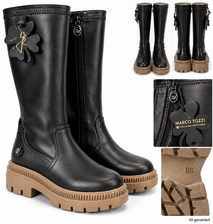 Marco Tozzi by Guido Maria Kretschmer Damen Stiefel Schwarz Gr. 38 Plateau