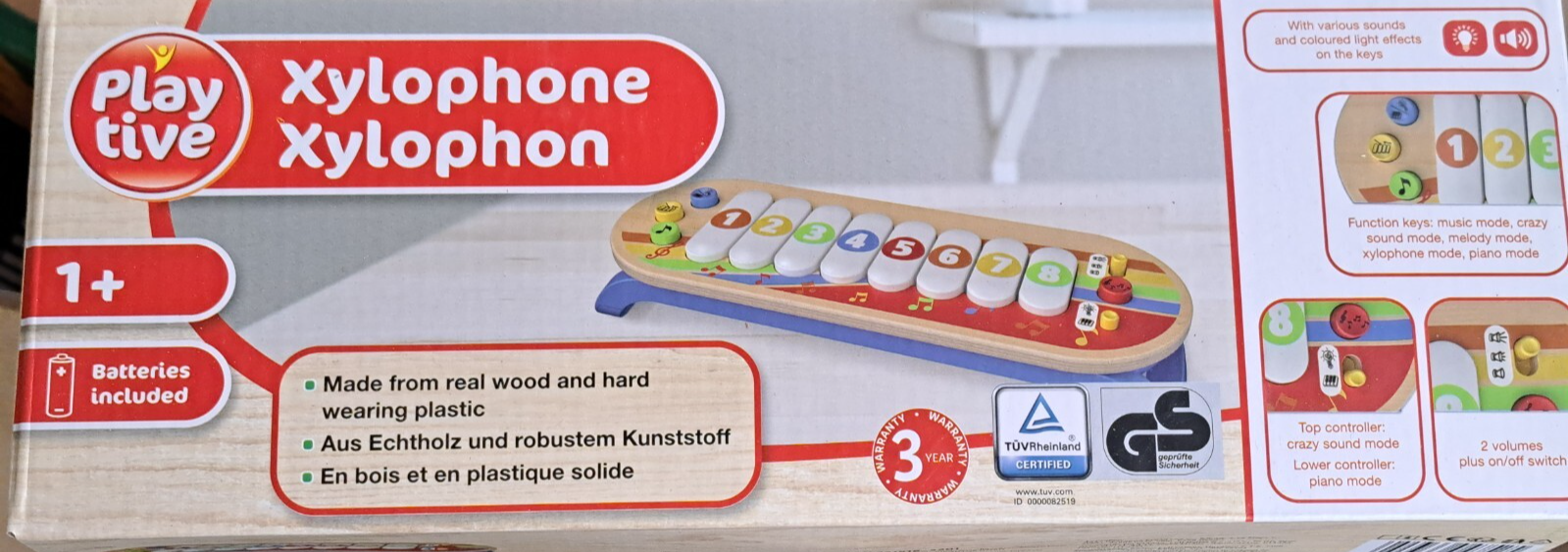 Playtive Xylophon Echtholz Kunststoff Kinder Musikinstrument Spielzeug
