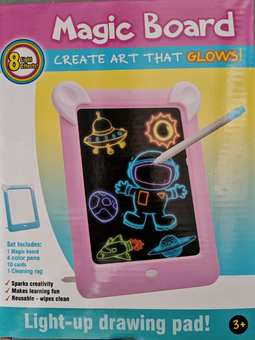 Magic Board LED Maltafel Kinder Leucht-Zeichenbrett 8 Lichteffekte ab 3 Jahre D6