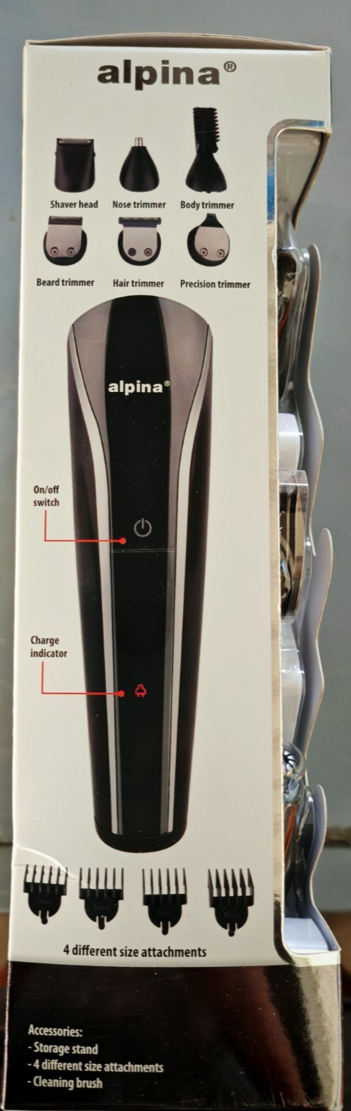 alpina Haarschneider Trimmer 6in1 Rasierer Gesicht Körper 3W Akku Set C-02