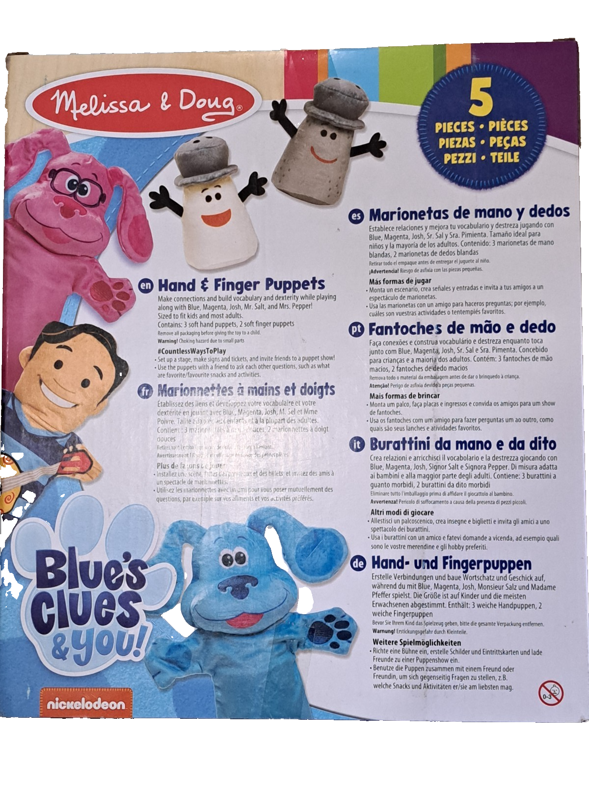 Melissa & Doug Blue's Clues & You Handpuppen Fingerpuppen 5-tlg. 33013 D5