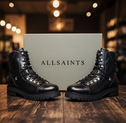 AllSaints Franka Boots Damen Leder Schwarz Gr. 37 Stiefeletten