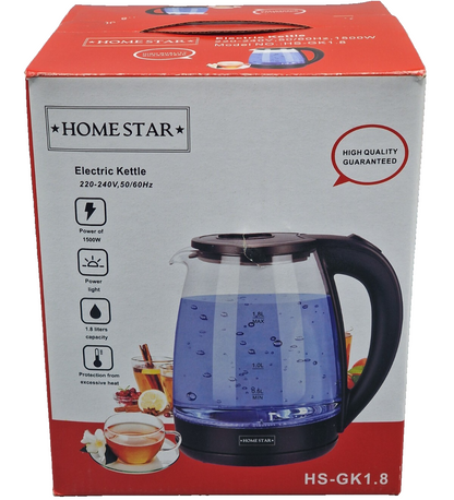 Home Star Wasserkocher HS-GK1,8 1,8L Schnellkocher Küche