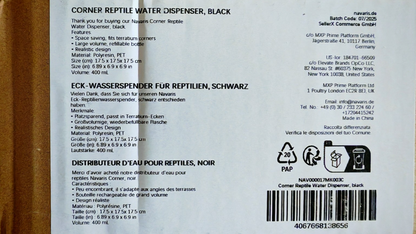 Navaris Eck Wasserspender Reptilien 400ml Trinkspender Terrarium Ecke D10