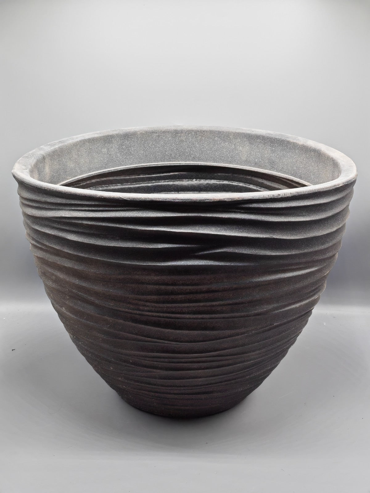 Kunststoff Blumentopf groß, 39 cm Durchmesser Anthrazit