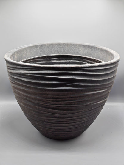 Kunststoff Blumentopf groß, 39 cm Durchmesser Anthrazit