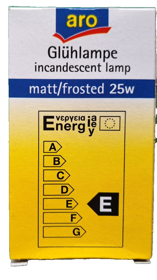 ARO Glühlampen 25W matt/frosted – 2 Stück – E27 – Neu