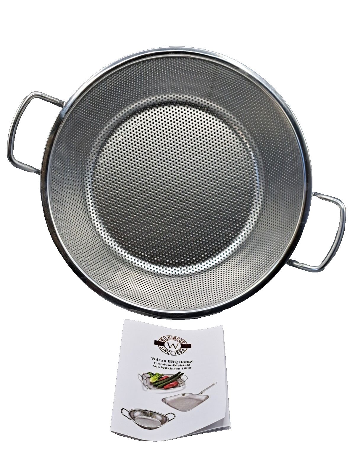 Wilkinson Vulcan BBQ Grillpfanne Ø32cm Edelstahl Grillschale Grillkorb HA21