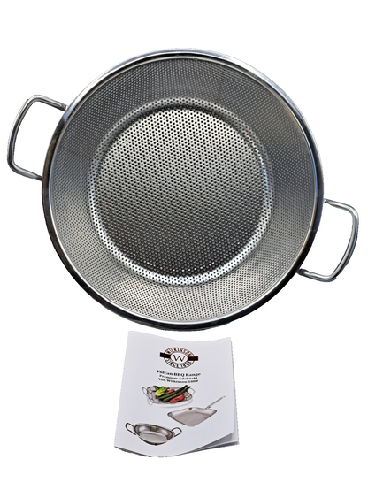 Wilkinson Vulcan BBQ Grillpfanne Ø32cm Edelstahl Grillschale Grillkorb HA21