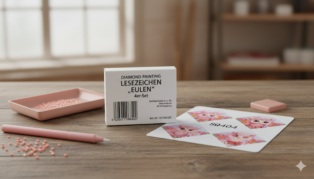 Diamond Painting Lesezeichen Eulen 4er set