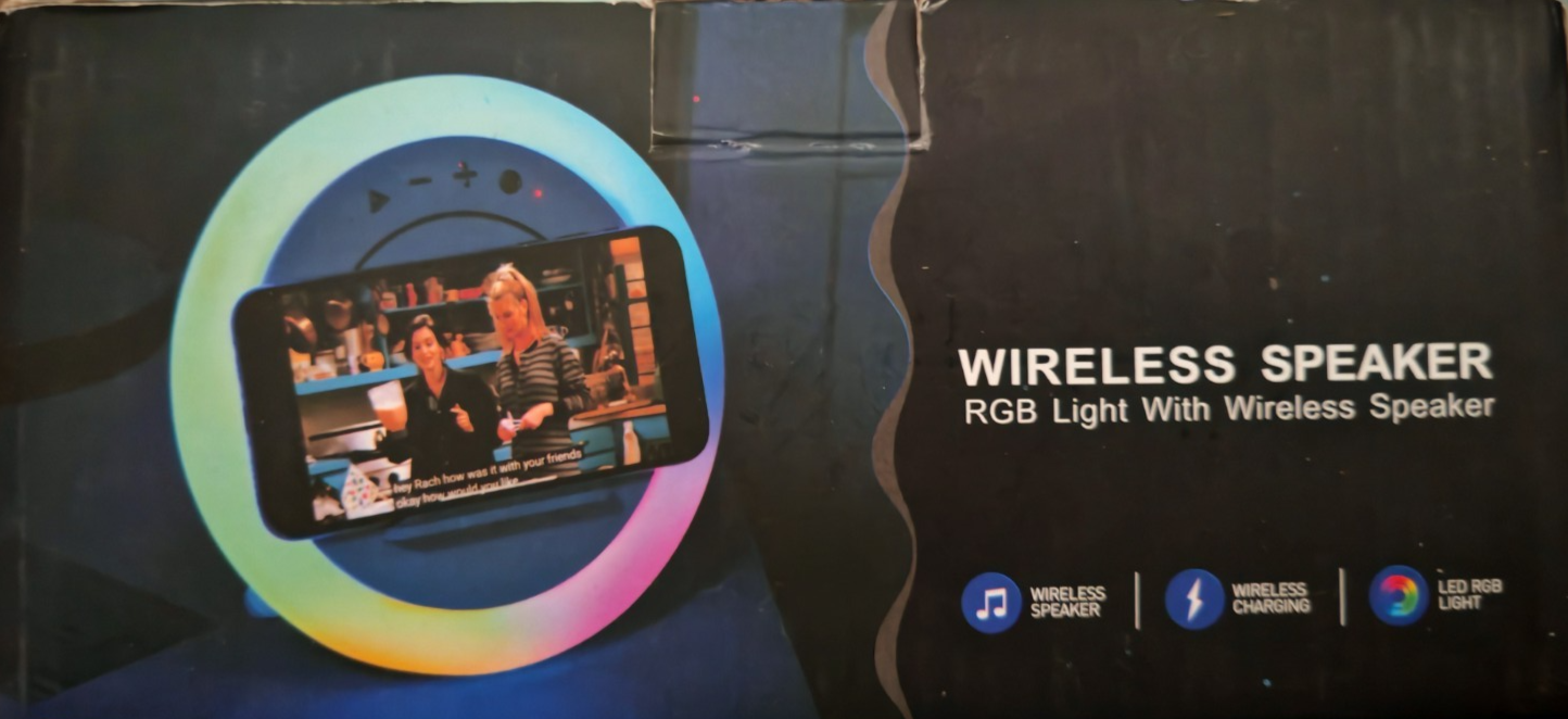 Nachttischlampe Bluetooth Lautsprecher Wireless Charger LED Atmosphärenlampe A6