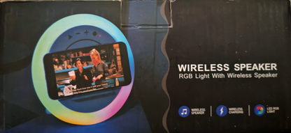 Nachttischlampe Bluetooth Lautsprecher Wireless Charger LED Atmosphärenlampe A6