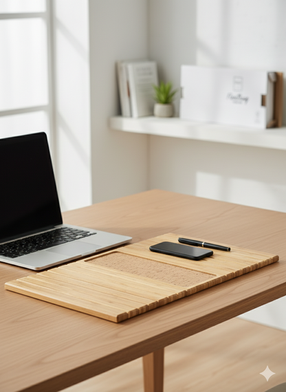 D&D Living® Sofatablett – Flexibler Couch-Armlehnen-Organizer, Braun