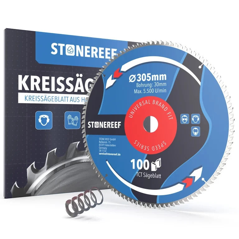 STONE REEF Kreissägeblatt 305x30mm 100 Zähne HM Holz Alu Kunststoff Kappsäge