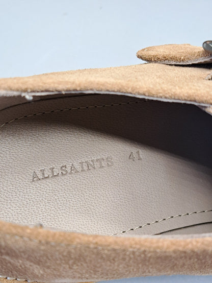 AllSaints Rollin Monk Strap Herren Schuhe Wildleder Taupe Schnalle Gr. 41 G1