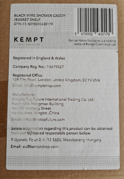 Kempt Duschregal Küchenregal 2er Set Edelstahl Schwarz Selbstklebend C1
