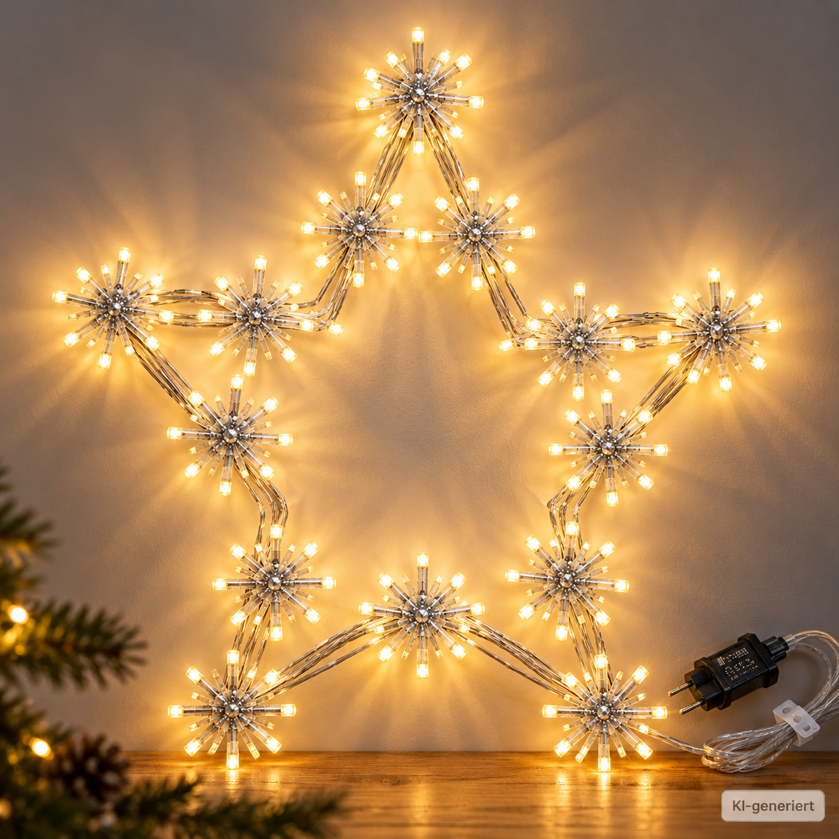 Tchibo LED Outdoor Stern Cluster 50cm 200 LEDs Warmweiß Timer Weihnachten HA33