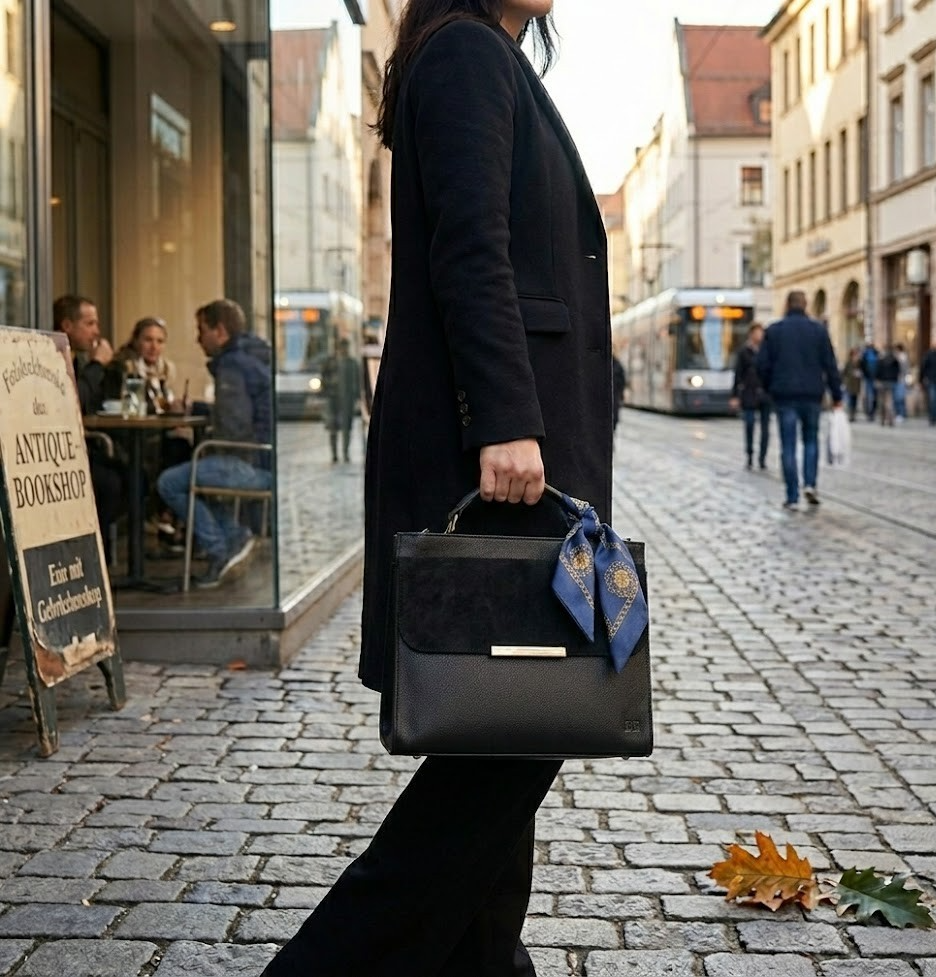 Desiderius Classic Blogger Edition – Schwarz Handtasche (Damen) Leder