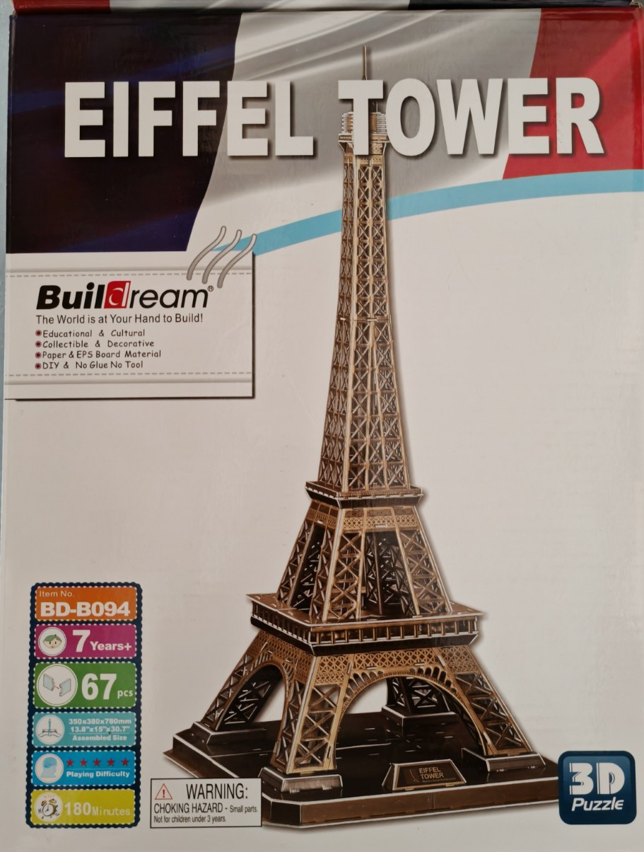 Buildream 3D Puzzle Eiffelturm Paris Modellbausatz Architektur Kinder D7