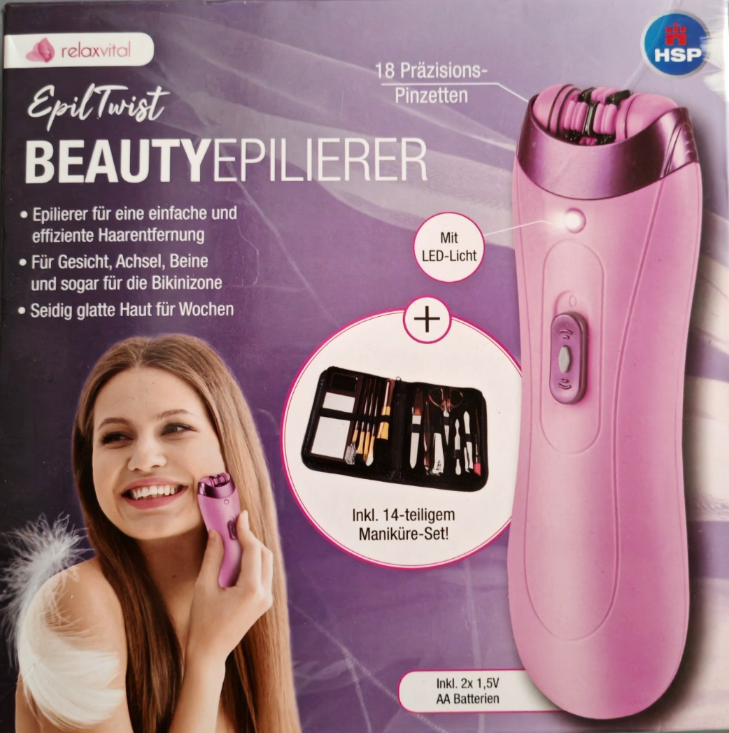 RelaxVital Epil Twist Beauty Epilierer LED Haarentferner Gesicht Beine Achseln