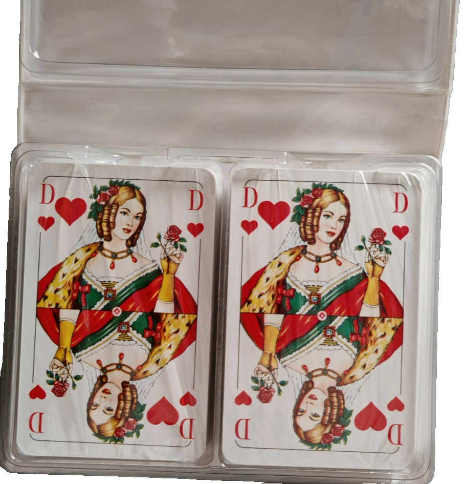 Truma Rommé Canasta Bridge Spielkarten 2 Kartendecks Werbeartikel Sammler D4