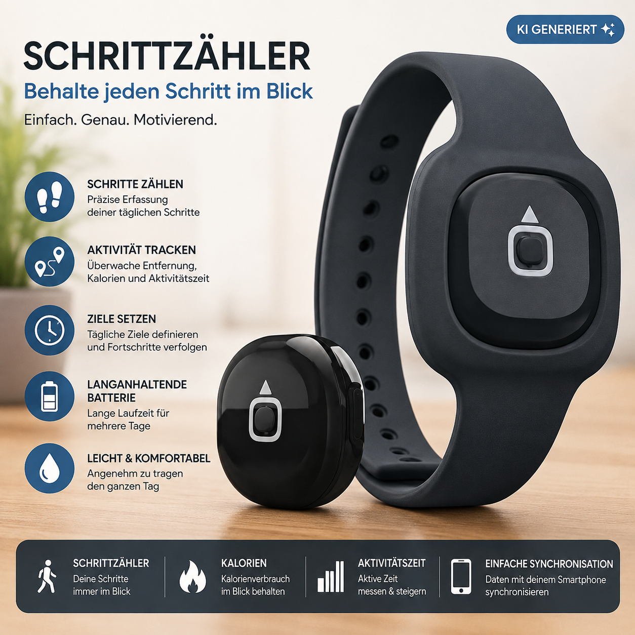 iFit Act ACTV115 Wireless Activity Tracker Fitness Tracker Schrittzähler Arm A8